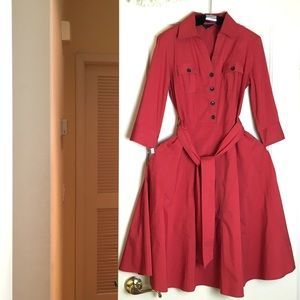 Banana Republic Orange Shirt Midi Dress with Belt